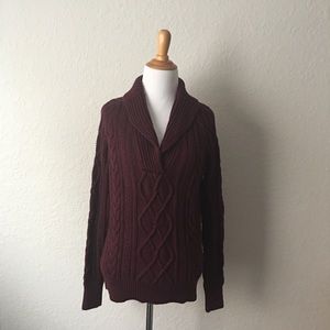 Eddie Bower S Sweater chunky maroon color